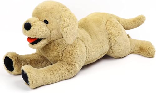 Peluche de Golden Retriever gigante LotFancy de 52,8 cm, relleno reciclado