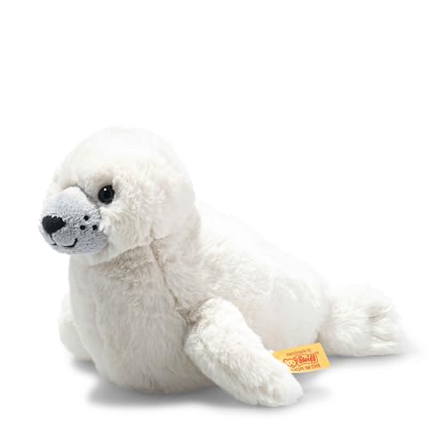 Steiff ARO - Cachorro de Foca para bebé, Animales de Peluche de Foca, Juguetes de Peluche de mar, Juguetes del océano, Peluche oceánico, (Blanco, 8 Pulgadas)