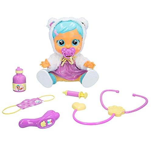 Muñeca Cry Babies Dressy Kristal está malita con kit de doctora para juego de rol