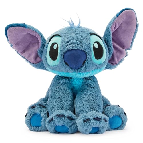 Disney Store Peluche Mediano de Stitch, Altura: 38 cm, Peluche con una Textura Afelpada y Detalles Bordados, Sus Orejas Son Flexibles y caídas, para Todas Las Edades