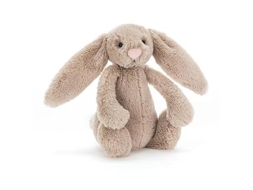 Jellycat Bashful Bunny Beige Small oficial 18 cm, peluche real con certificación OEKO-TEX