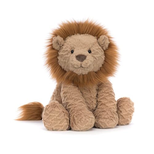 Jellycat Fuddlewuddle Lion, león de peluche mediano de melena suave despeinada