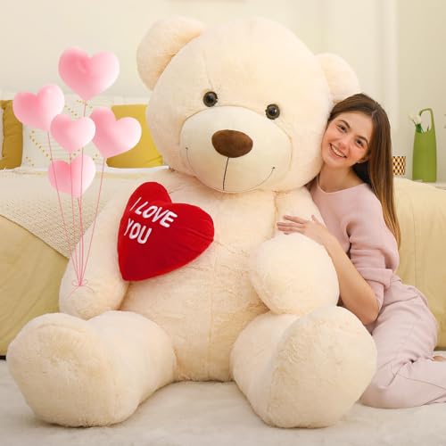 MorisMos Oso Peluche Gigante 130 cm con "I Love You"