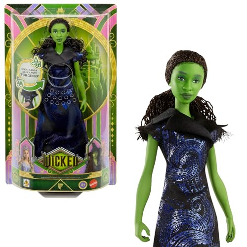 Muñeca cantarina Elphaba de Wicked: For Good de Mattel con ropa de quita y pon