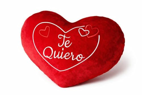 Cojín de peluche corazón con mensaje